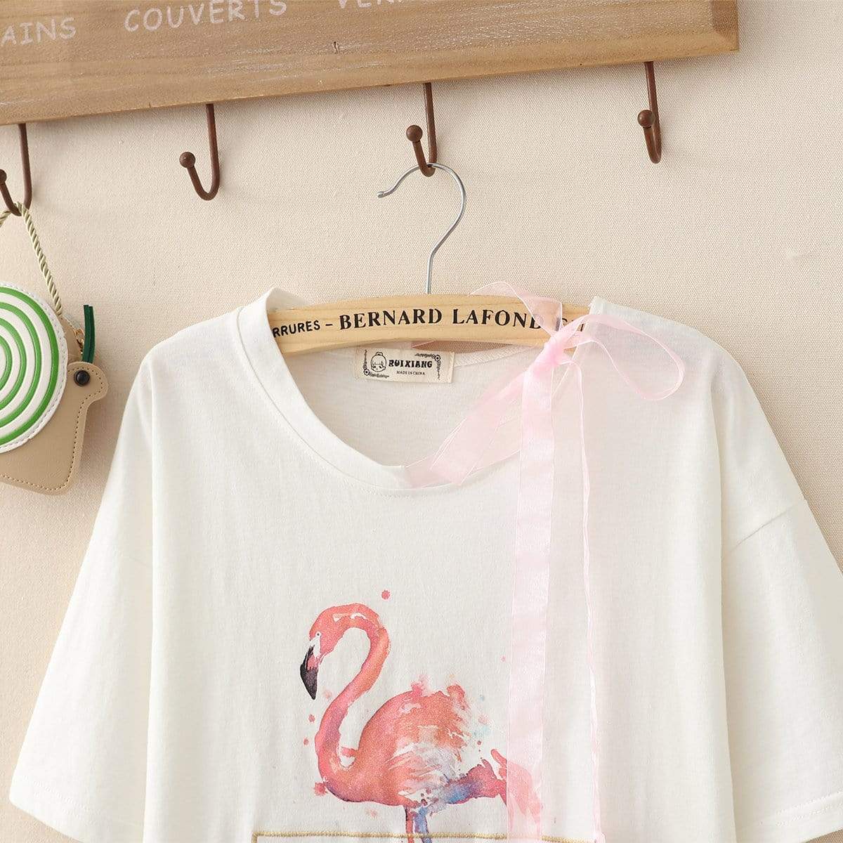 Kawaiifashion T-shirts imprimés Sweet Flamingo pour femmes