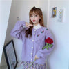 Women's Sweet Floral Single-breasted Pure Color Cardigans