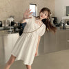 Women's Sweet Lace-up Square Collar Pure Color Dresses-Kawaiifashion