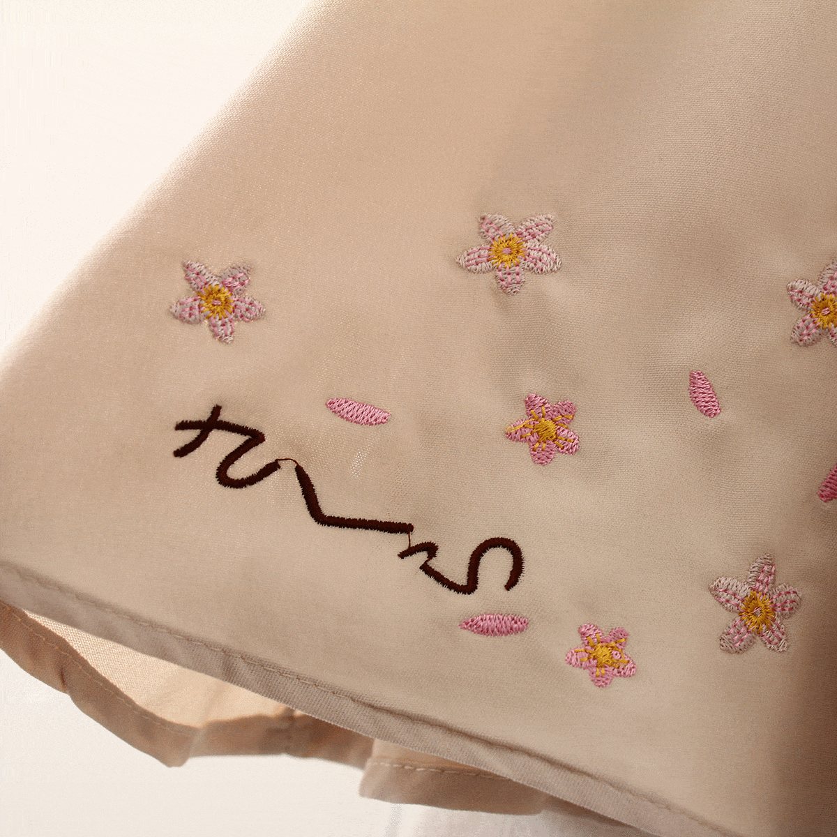 Kawaiifashion Jupes A-ligne brodées Sakura Sweet Pure Color pour femmes