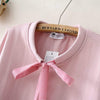 Kawaiifashion Women's Sweet Pure Color Sweaters Splicing Striped Shirts 
