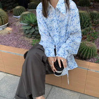 Women's Sweet Side Lace-up Long Sleeved Shirts-Kawaiifashion