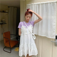 Women's Sweet Solid Color Slip Dresses-Kawaiifashion