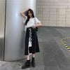 Women's Sweett Lace-up Contrast Color Long Skirts-Kawaiifashion