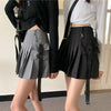Women's Tooling Style Pleated Skirts With Pocket-Kawaiifashion