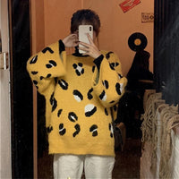Женские винтажные повседневные свободные свитера с леопардовым принтом Kawaiifashion