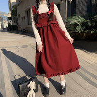 Женские винтажные контрастные платья-комбинация Falbala с кофтами Kawaiifashion