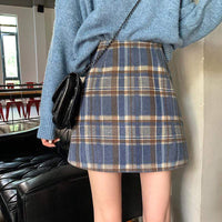 Женские винтажные короткие юбки в клетку контрастного цвета Kawaiifashion