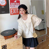 Kawaiifashion Women's Vintage Large Lapel Ripped Loose Sweaters