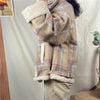 Kawaiifashion Women's Vintage Plaid Wool-like Winter Coats