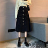 Kawaiifashion Women's Vintage Pure Color Heart Buckles A-line Skirts