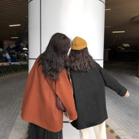 Женское винтажное длинное пальто чистого цвета с мутли-карманами Kawaiifashion