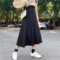 Women's Vintage Pure Color Pleated Skirts
