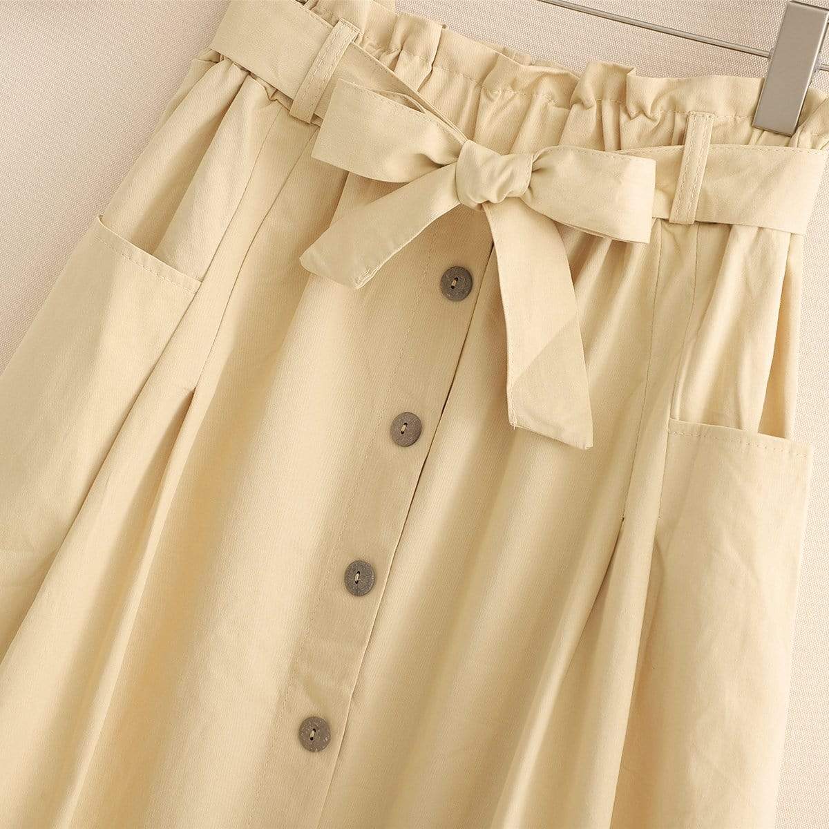 Женские винтажные однобортные юбки трапециевидной формы с поясом с бантом от Kawaiifashion