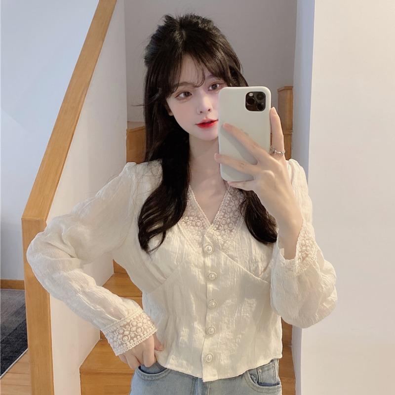 Kobine APRICOT / F Camisa de gasa de estilo coreano para mujer