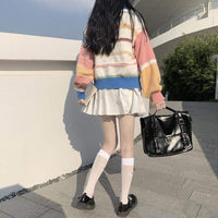 Kobine COME DA FOTO / F Maglione a righe doppio colore Kawaii da donna