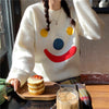 Kobine AS PICTURE / F Women's Kawaii Snowman Smile Knitted Sweater