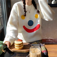 Kobine COMO IMAGEN / F Suéter de punto con sonrisa de muñeco de nieve Kawaii para mujer