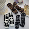 Kobine AS PICTURE / F Women's Korean Style Diamond Plaid Stockings