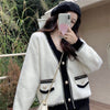 Kobine AS PICTURE / F Women's Korean Style Double Color Fluffy Cardigan