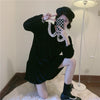 Kobine BLACK / F Women's Kawaii Doll Collar Velvet Dress