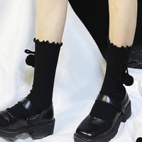 Женские носки Kobine BLACK / F с мехом Лолита