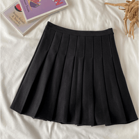 Kobine BLACK / S Women's Korean Style Winter Pleated Skirt