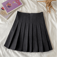 Kobine GREY / S Women's Korean Style Winter Pleated Skirt