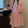 Kobine PINK / F Women's Cute Doll Collar Puff Sleeved Pink Dress