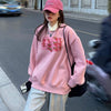 Kobine PINK / F Women's Cute Strawberry Printed Loose Sweatshirt