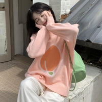 Kobine PINK / F Maglione lavorato a maglia color pesca Kawaii da donna