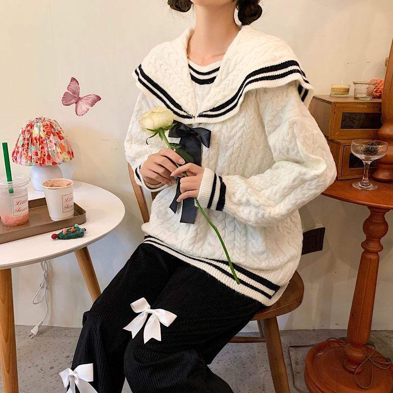 Suéter holgado de color liso lindo para mujer Kobine WHITE / F