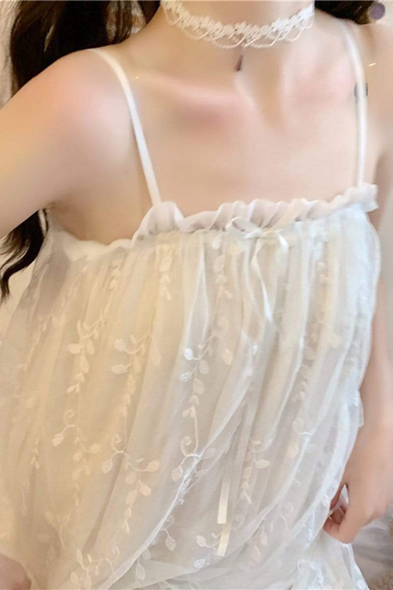 Kobine Pyjama Femme Blanc / F En Dentelle Kawaii Blanc