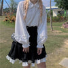 Kobine WHITE Women's Lolita Peter Pan Collar Long Sleeved Shirt