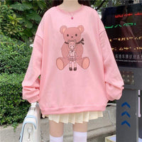 Sweat-shirt ample imprimé ours mignon Kobine pour femmes
