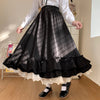 Kobine Women's Cute Layered Falbala Long Skirt