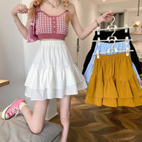 Kobine Women's Harajuku High-waisted Layered Skirt
