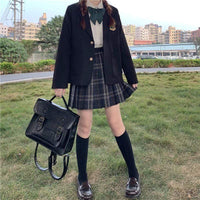 Kobine Women's Japanese Fashion Turn-down Collar Emblem Coat