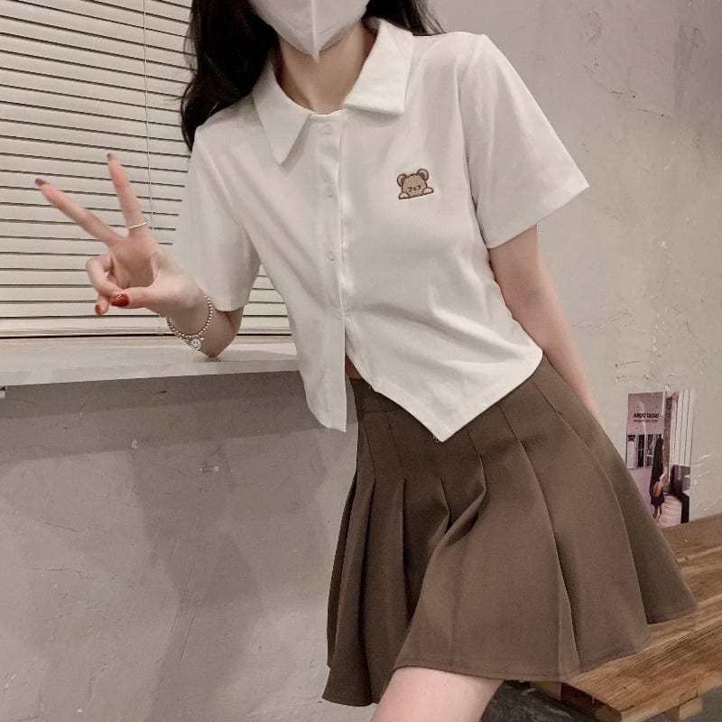Kobine Kawaii Bear - Camiseta de manga corta para mujer