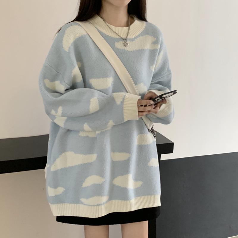 Женский вязаный свободный свитер Kobine Kawaii Cloud