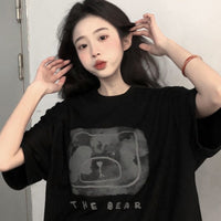 Kobine Kawaii Cute Bear T-shirt décontracté pour femme