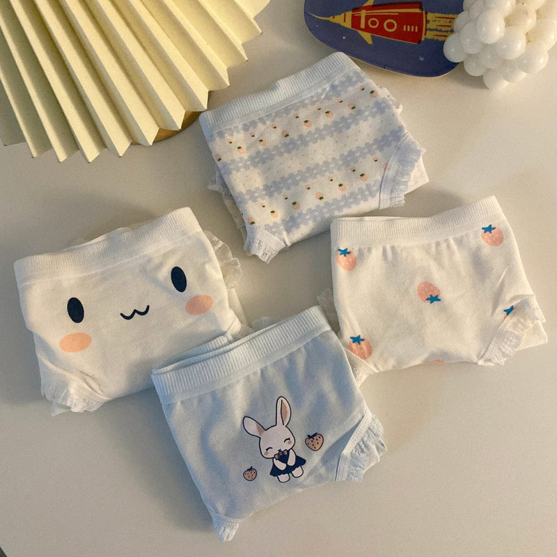 Kobine Women's Kawaii Cute Cat Printed Underwear Set