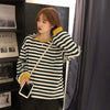 Kobine Women's Kawaii Double Color Stripe Sweatshirt