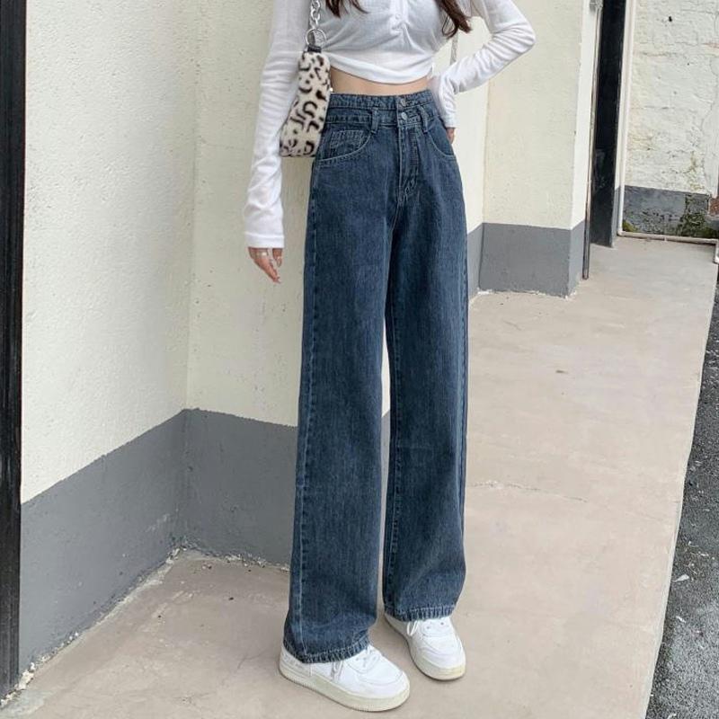 Pantalon en jean taille haute Kawaii Kobine pour femme