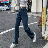 Kobine Women's Kawaii High-waisted Denim Pants