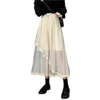 Kobine Women's Kawaii Irregular Layered Long Skirt
