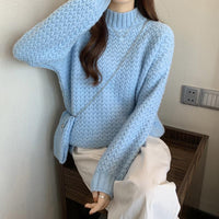 Kobine Kawaii-Pullover für Damen, einfarbig, lässig