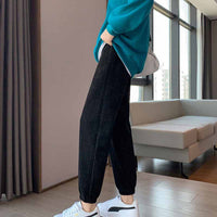 Kobine Women's Kawaii Solid Color Corduroy Jogger Pants