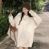 Maglione allentato lavorato a maglia a trecce stile coreano da donna Kobine