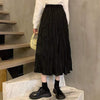 Kobine Women's Korean Style Elastic Ruched Long Skirt